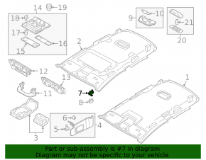 Driver's visor mounting hook VW Passat 20-22 gray