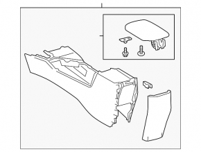 Toyota Rav4 13-15 center console with armrest and cup holders