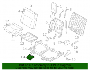Rear seat runner cover, 3rd row, front left, Mitsubishi Outlander 22-25, black