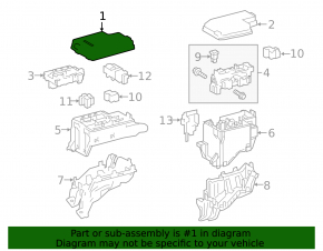 Upper fuse box cover under the hood, right, Lexus NX300h 15-17