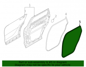 Rear right door seal for Kia Sportage 23-26