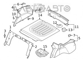 Hyundai Sonata 20-23 trunk opening trim, black, worn