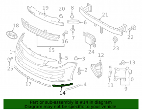Front bumper molding right Kia Optima 16- chrome