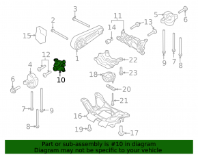 Right engine mount bracket Porsche Macan 15-18 3.0T, 3.6T