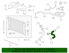 Upper Coolant Hose Buick Encore 13-19