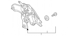 Windscreen wiper trapezoid with motor rear Kia Niro 17-22