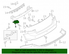 Rear bumper mount, inner left, Ford Focus mk3 11-14 pre-rest 5d