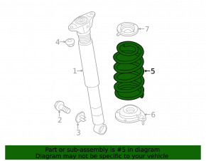 Rear left spring Mazda 6 14-17 stiffness white orange