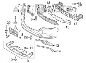 Lower grille front bumper Mazda 6 13-17 under LED