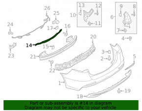 Rear bumper mount central Ford Fusion mk5 19-20