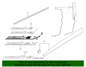 Emblem inscription Mach-E X door front left Ford Mustang Mach-E 21-23