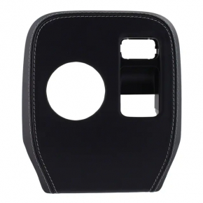 Ford Mustang Mach-E 21-26 gearshift lever cover, black leather with gray stitching