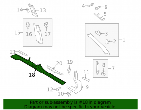 Right door sill plate for Porsche Cayenne 19-26 black