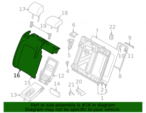 Seat upholstery, 2nd row, right upper, Volkswagen ID.4 21-22, black leather with perforation