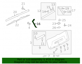 Right tailgate trim Audi Q7 16-24 grey