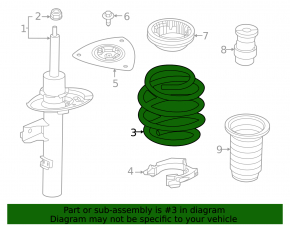Front left spring for Nissan Ariya 23-25 FWD
