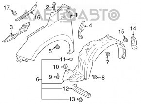 Front left wing Subaru Forester 14-18 SJ
