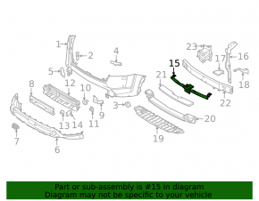 Front bumper bracket, central upper, Nissan Pathfinder 22-25
