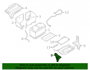 Battery tray bracket front Infiniti QX30 17-19