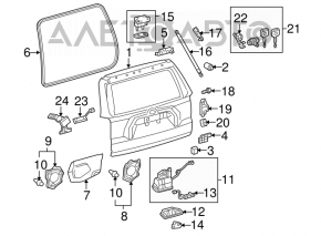 Left tailgate hinge for Toyota Prius V 12-17