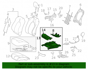 Toyota Camry V70 18-20 passenger seat longitudinal adjustment motor with bracket, without frame