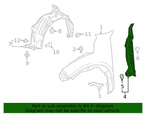 Wing seal door-wing right Honda HR-V 16-22