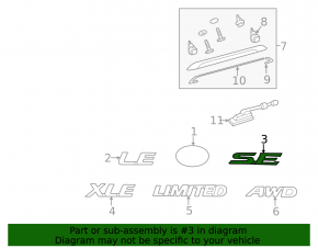 Toyota Camry v50 12-14 USA Trunk Lid LE Emblem