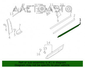 Molding door-glass central rear left Audi Q5 80A 18-24