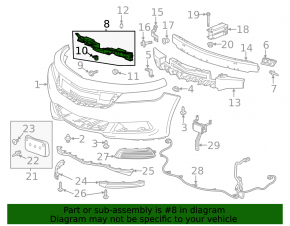 Front Bumper Fastener Upper Center Chevrolet Impala 14-20