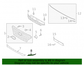 Left radiator grille molding for Hyundai Santa Fe 2021-23 hybrid