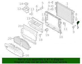 Radiator bracket lower left Porsche Cayenne 958 11-17