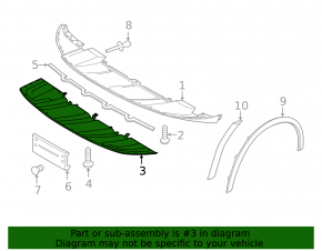 Front bumper lip Porsche Cayenne 958 15-17 rest, structure