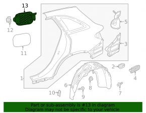 Mercedes GLC 16-22 Fuel Filler Cap Housing