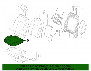 Driver's seat upholstery, lower part, Ford Ecosport 18-20, combined leather, heated