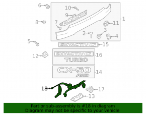 Mazda CX-50 23-25 trunk license plate light wiring for 360° camera