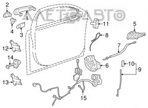 Front left door handle mechanism for Chevrolet Cruze 16-19