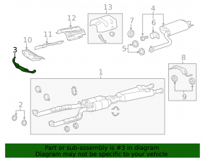 Rear left muffler bracket Lexus LS460 07-17 without rubbers