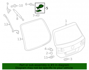 Left tailgate hinge VW Touareg 11-17
