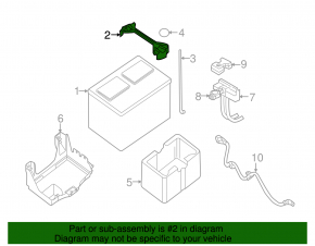 Battery mount Nissan Rogue 14-20 type 2