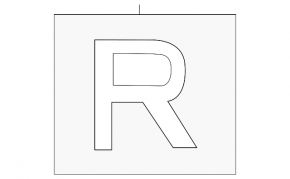 Volkswagen Golf 22-25 chrome R-shaped tailgate emblem