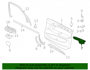 Front Left Window Regulator Cover BMW X5 E70 07-13 Black OEM