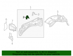 Upper rear fender apron bracket, right, Toyota Sequoia 22-25