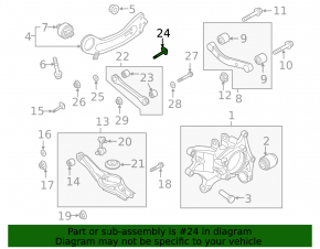 Short left camber bolt for Kia Sorento 21-25