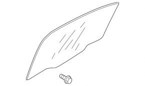 Mitsubishi Lancer 10-17 rear left door glass