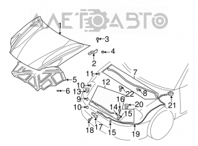 Hood hinge right Mitsubishi Galant 04-12