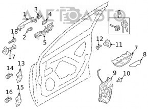 Upper front right door hinge Subaru Forester 19- SK