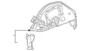 Rear right fender liner for Toyota Camry 25-26