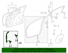 Seal door side front right Lexus GS350 GS450h 09-11 front
