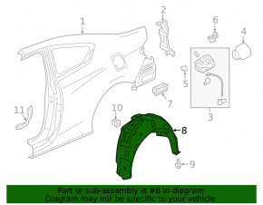 Rear right mudguard Honda Accord 16-17 rest