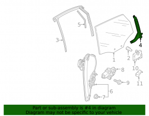 Rear right door glass guide Audi Q5 80A 18-24